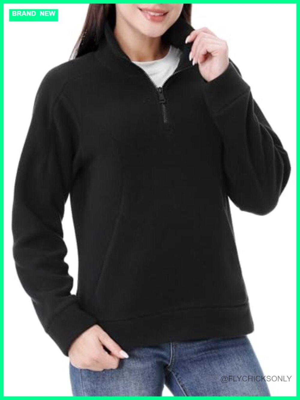 GIMECEN Women's Soft Polar Fleece Pullover Half-Zip Sweatshirt
